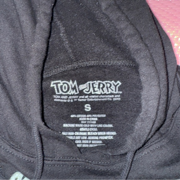 Warner Bros Tom and Jerry Black White Sweatshirt Hoodie Men’s Size Small - Picture 3 of 3